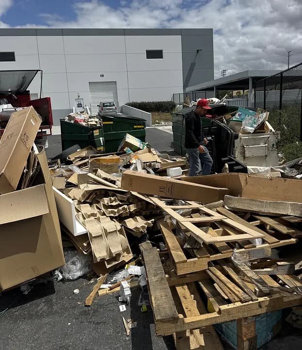Commercial job-site debris cleared and sorted